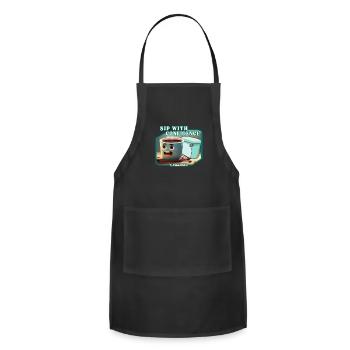 Funny Toilet Coffee Mug - Adjustable Apron - black - Front - Julia (174cm)