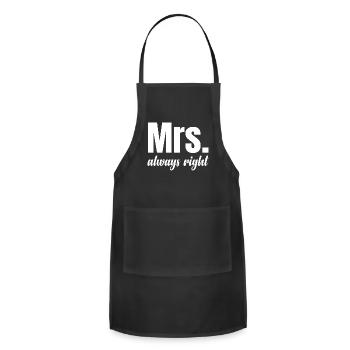 Mrs Always Right Wife Couple Fiancée Girlfriend - Adjustable Apron - black - Front - Julia (174cm)