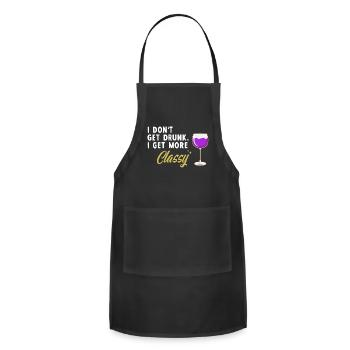 I Don't Get Drunk I Get More Classy Alcoholic Humo - Adjustable Apron - black - Front - Julia (174cm)