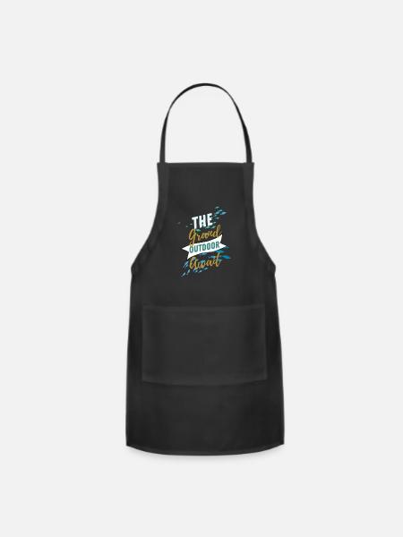 The Great Outdoors Await For Fishing - Adjustable Apron - black