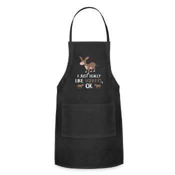Donkey Gift Cute Donkey Gifts Farmer Donkey - Adjustable Apron - black - Front - Julia (174cm)