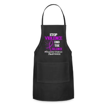Domestic Violence Awareness Stop Violence - Adjustable Apron - black - Front - Julia (174cm)