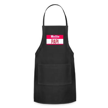 Hello My Name Is Papi - Adjustable Apron - black - Front - Julia (174cm)
