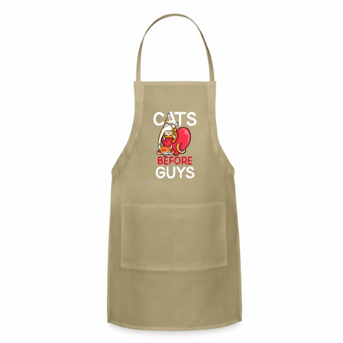 two cats before guys heart anti valentines day - Adjustable Apron