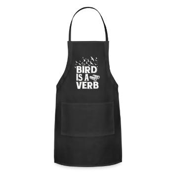 Ornithologis Bird Is A Verb Bird Watcher - Adjustable Apron - black - Front - Julia (174cm)