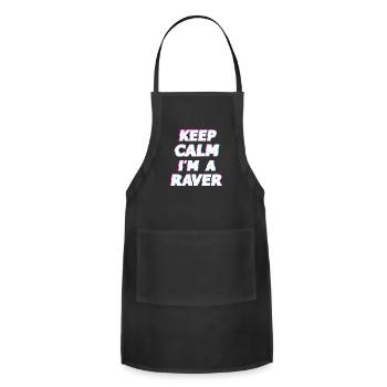 Keep Calm, I'm A Raver - Adjustable Apron - black - Front - Julia (174cm)