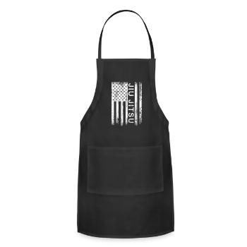 Jiu Jitsu American Flag - Adjustable Apron - black - Front - Julia (174cm)