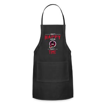 Isn't Happy Hour Anytime? WW - Adjustable Apron - black - Front - Julia (174cm)