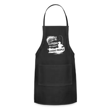 I fish so do choke hook shirt - Adjustable Apron - black - Front - Julia (174cm)