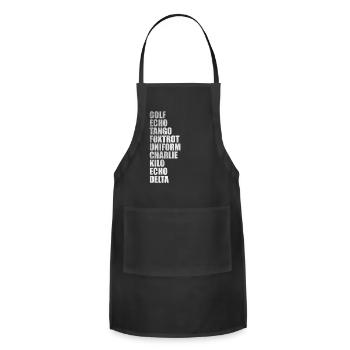 Golf echo tango foxtrot uniform charlie kilo echo - Adjustable Apron - black - Front - Julia (174cm)