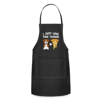 Pizza And Basset Hound - Adjustable Apron - black - Front - Julia (174cm)