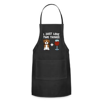Basset Hound And Wine - Adjustable Apron - black - Front - Julia (174cm)