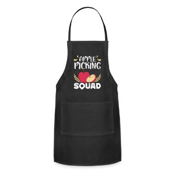 Apple Picking Squad Apple Fruit Lover Apple Tree - Adjustable Apron - black - Front - Julia (174cm)