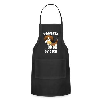 Basset Hound Powered By Beer - Adjustable Apron - black - Front - Julia (174cm)