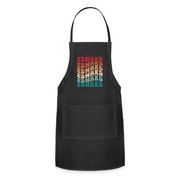 Funny Personalized Edward Name Themed Apparel - Adjustable Apron - black - Front - Julia (174cm)