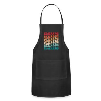 Funny Personalized Edwards Name Themed Apparel - Adjustable Apron - black - Front - Julia (174cm)