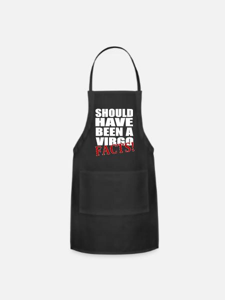 Horoscope: Virgo facts red - Adjustable Apron - black