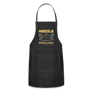 Needle whisperer acupuncturist - Adjustable Apron - black - Front - Julia (174cm)