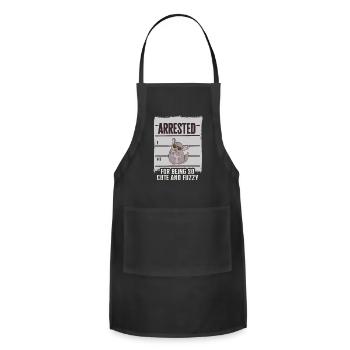 Arrested for being cute and fuzy Design - Adjustable Apron - black - Front - Julia (174cm)