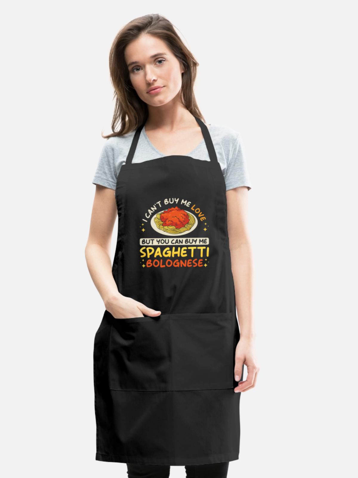 Spaghetti Bolognese - Adjustable Apron - black - Front - Julia (174cm)