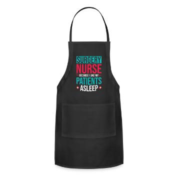 Surgery Nurse - Adjustable Apron - black - Front - Julia (174cm)