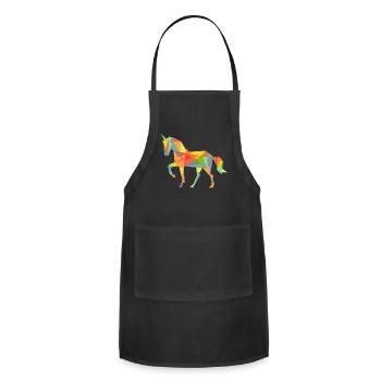 Fractal Geometric Unicorn - Adjustable Apron - black - Front - Julia (174cm)
