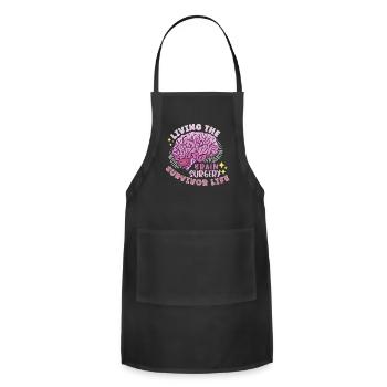Brain Surgery Joke Brain Surgery Awareness Gift - Adjustable Apron - black - Front - Julia (174cm)