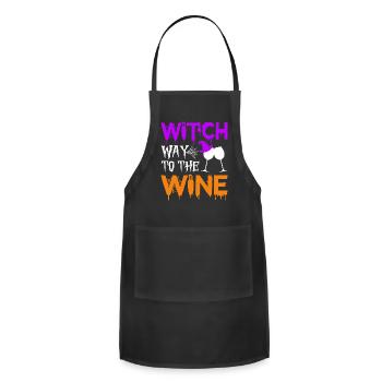 Witch way to the wine - Adjustable Apron - black - Front - Julia (174cm)