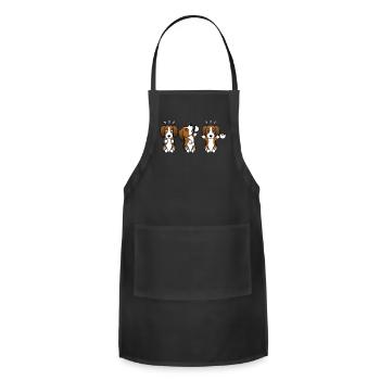 Basset Hound Coffee Lover - Adjustable Apron - black - Front - Julia (174cm)