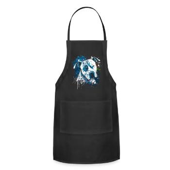 Ink Splatter Pitbull - Adjustable Apron - black - Front - Julia (174cm)