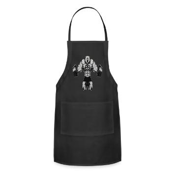 Jim is a man lifting weights - Adjustable Apron - black - Front - Julia (174cm)