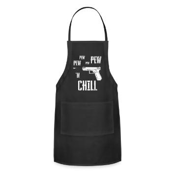 PEW PEW PEW 'N CHILL PISTOL EDITION - Adjustable Apron - black - Front - Julia (174cm)