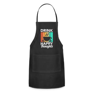Drink happy thoughts - Adjustable Apron - black - Front - Julia (174cm)
