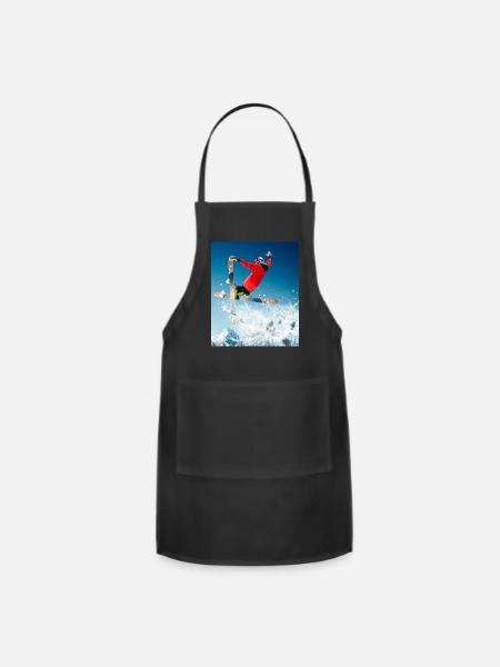ski good or eat wood Enthusiastic design - Adjustable Apron - black