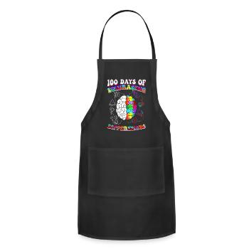 Embrace Differences 100 Days Of School IEP - Adjustable Apron - black - Front - Julia (174cm)