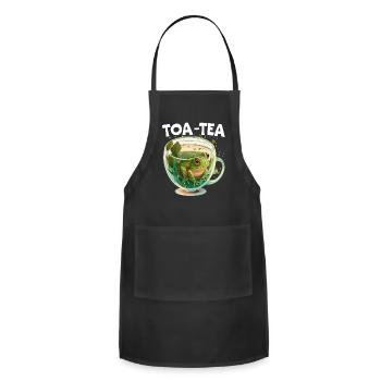 Cottagecore Mushroom Aesthetic Nature Conservation - Adjustable Apron - black - Front - Julia (174cm)