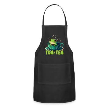 Cottagecore Mushroom Aesthetic Nature Conservation - Adjustable Apron - black - Front - Julia (174cm)