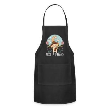 Cottagecore Mushroom Aesthetic Nature Conservation - Adjustable Apron - black - Front - Julia (174cm)