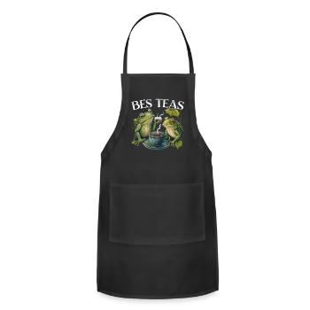 Cottagecore Mushroom Aesthetic Nature Conservation - Adjustable Apron - black - Front - Julia (174cm)