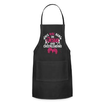 This Girl Runs On Jesus And Cheer Funny - Adjustable Apron - black - Front - Julia (174cm)