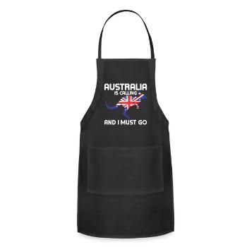 Australia Is Calling And I Must Go Kangaroo Austra - Adjustable Apron - black - Front - Julia (174cm)