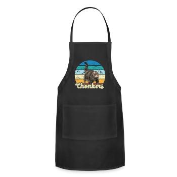 Chonkers Chonk Cat Meme Chonky Boi - Adjustable Apron - black - Front - Julia (174cm)