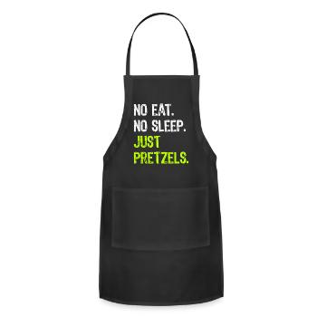 No Eat Sleep Repeat Just Pretzels Pretzel - Adjustable Apron - black - Front - Julia (174cm)