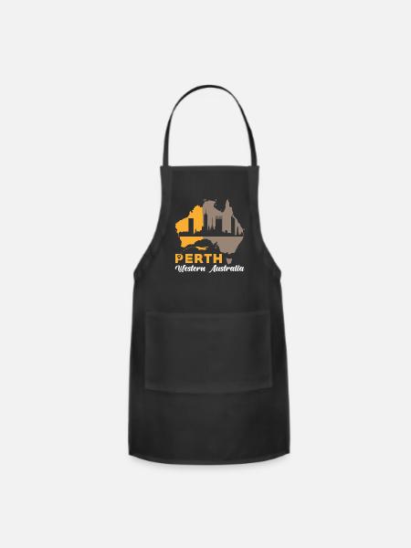 Perth Western Australia Souvenir - Adjustable Apron - black
