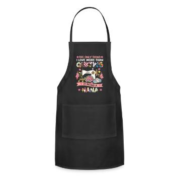 Quilting Sewing Quilt Nana Sayings Quilter - Adjustable Apron - black - Front - Julia (174cm)