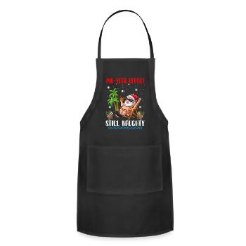 In July - Mid Year Still Naughty - Santa - Adjustable Apron - black - Front - Julia (174cm)