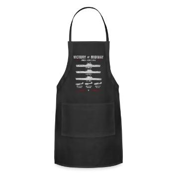 Victory At Midway Battel World War 2 - Adjustable Apron - black - Front - Julia (174cm)