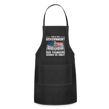 This Is The Government Our Founders Warned Us - Adjustable Apron - black - Front - Julia (174cm)