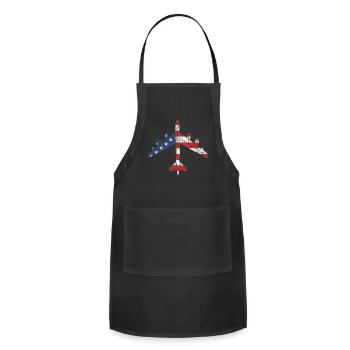B-52 Stratofortress Aircraft Schematic American Fl - Adjustable Apron - black - Front - Julia (174cm)