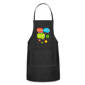 Instagram, Facebook and Whatsapp - Adjustable Apron - black - Front - Julia (174cm)